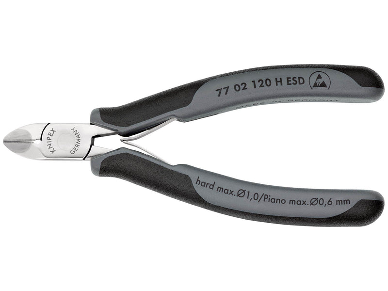 KNIPEX Elektronik-Seitenschneider ESD, mit eingesetzter Hartmetallschneide