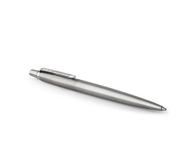 Parker Jotter Duo-Geschenkset mit Kugelschreiber und Füller | Edelstahl mit Chromzierteilen | Nachfüllmine und -patronen mit blauer Tinte | Geschenkbox