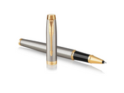 Parker IM Tintenroller | Brushed Metal | feine Spitze | Schwarz | Geschenkbox
