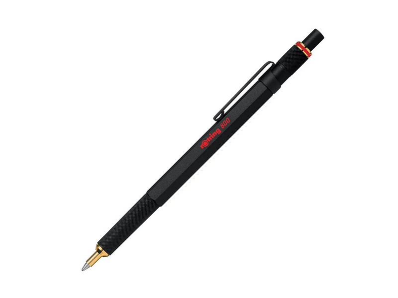 Rotring rOtring 800 Kugelschreiber | mittlere Spitze | Schwarze Tinte | Schwarze Schaft | nachfüllbar