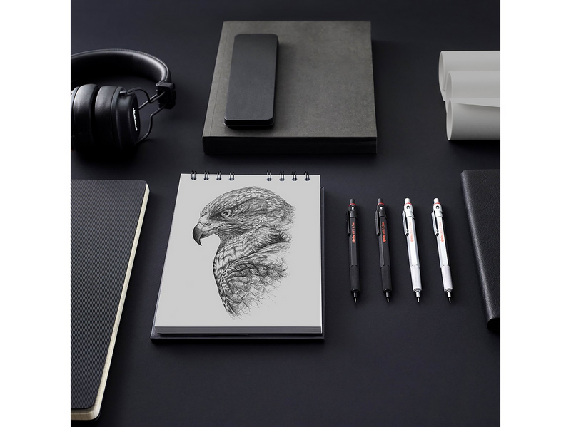 Rotring rOtring 600 Druckbleistift | 0,5 mm | Silber | Ergonomisches Vollmetallgehäuse