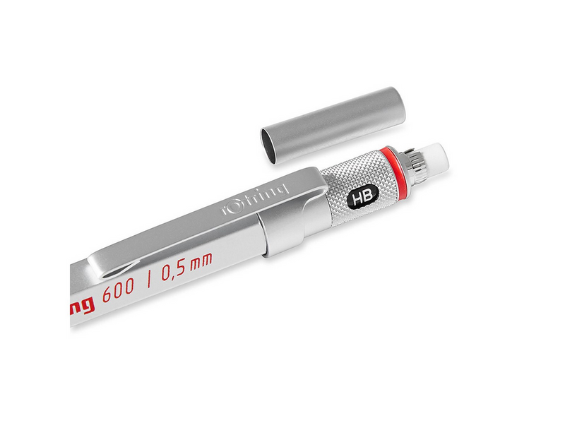 Rotring rOtring 600 Druckbleistift | 0,5 mm | Silber | Ergonomisches Vollmetallgehäuse
