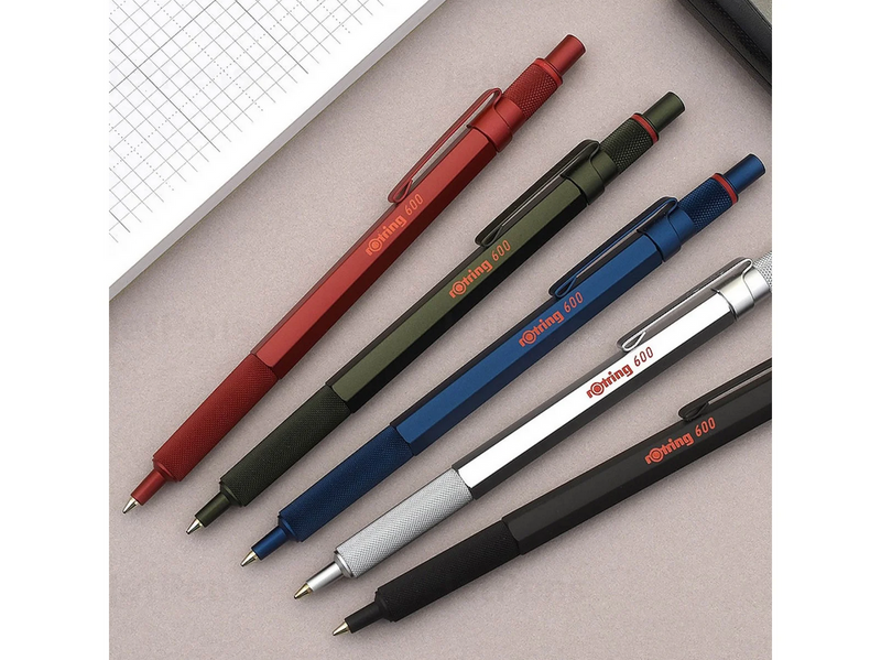 Rotring rOtring 6 Kugelschreiber | mittlere Spitze | Schwarze Tinte | Grüner Schaft | nachfüllbar