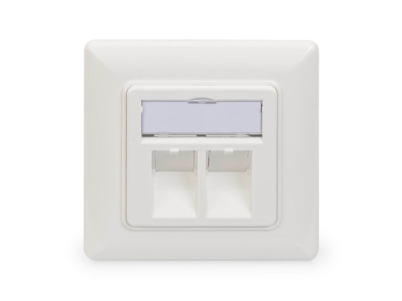 DIGITUS Wallplate for Keystone Modules German type middle plate 50x50 mm frame 80x80 mm