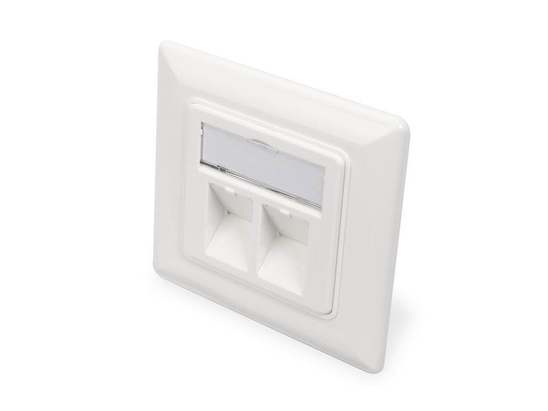 DIGITUS Wallplate for Keystone Modules German type middle plate 50x50 mm frame 80x80 mm