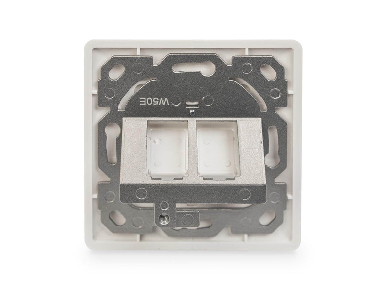 DIGITUS Wallplate for Keystone Modules German type middle plate 50x50 mm frame 80x80 mm