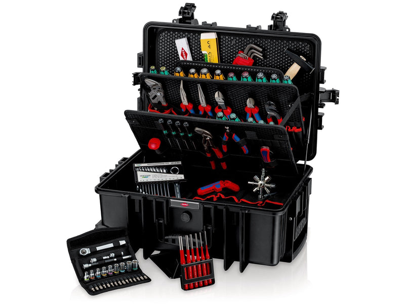 KNIPEX Werkzeugkoffer "Robust45 Move" Mechanik, 90-teilig, mit integrierten Rollen und Teleskopgriff