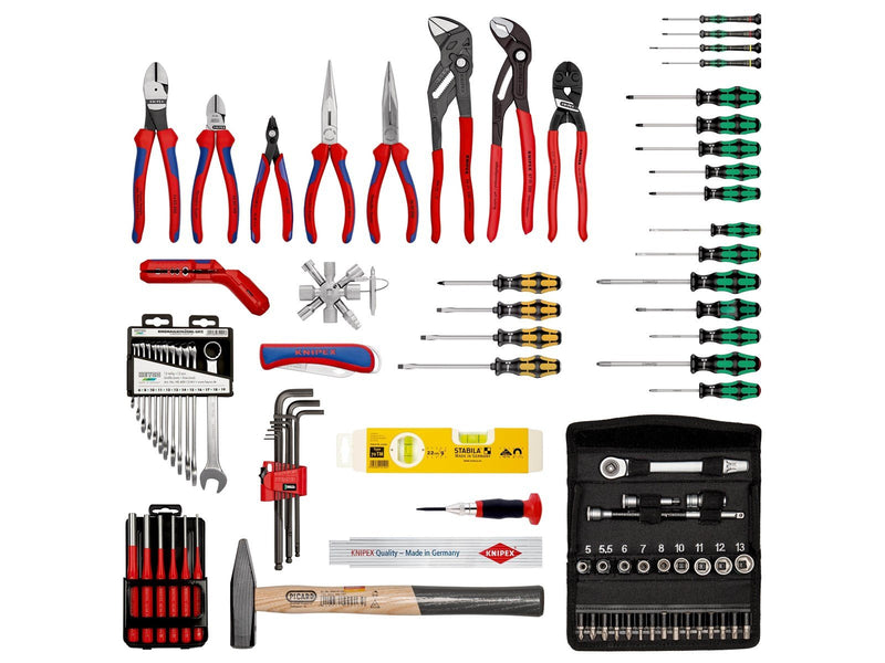 KNIPEX Werkzeugkoffer "Robust45 Move" Mechanik, 90-teilig, mit integrierten Rollen und Teleskopgriff