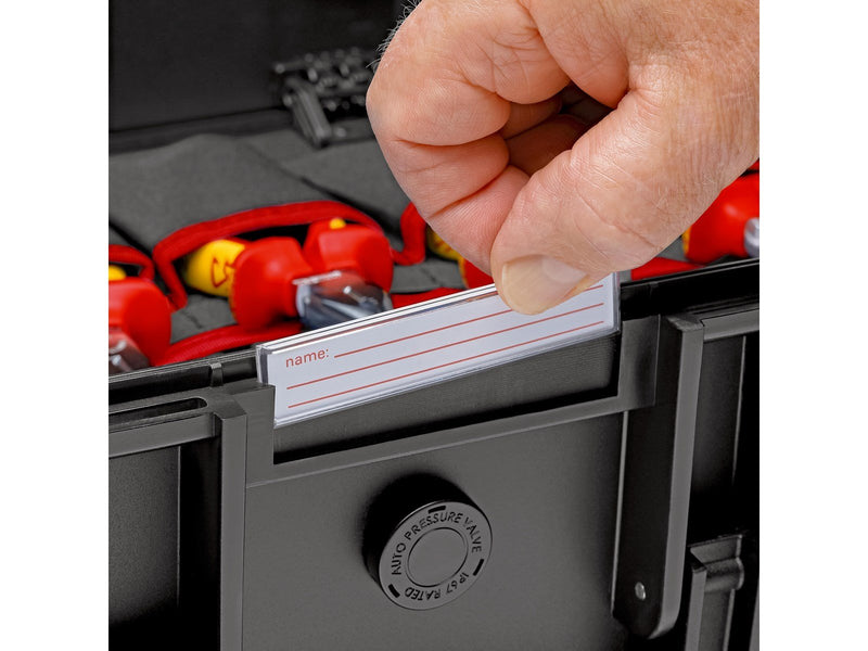 KNIPEX Werkzeugkoffer "Robust45 Move" Elektro, 63-teilig, mit integrierten Rollen und Teleskopgriff