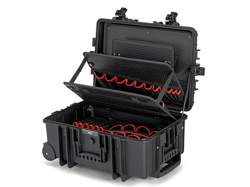 KNIPEX Werkzeugkoffer "Robust45 Move" Elektro, leer, mit integrierten Rollen und Teleskopgriff