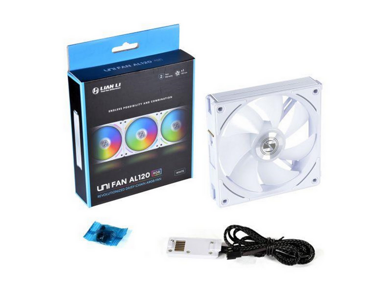 Lian Li UNI FAN AL120 - Gehäuselüfter - 120mm - Weiß mit RGB-Beleuchtung - 28 dBA