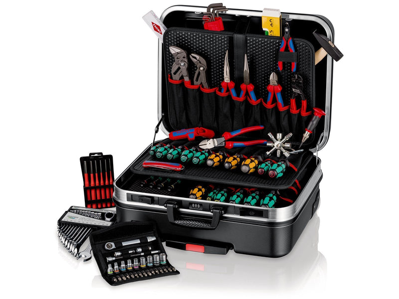 KNIPEX Werkzeugkoffer "BIG Basic Move" Mechanik, 90-teilig, mit integrierten Rollen und Teleskopgriff