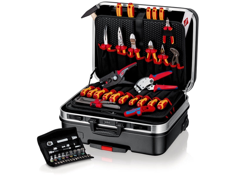 KNIPEX Werkzeugkoffer "BIG Basic Move" ElektroPlus, 68-teilig, mit integrierten Rollen und Teleskopgriff
