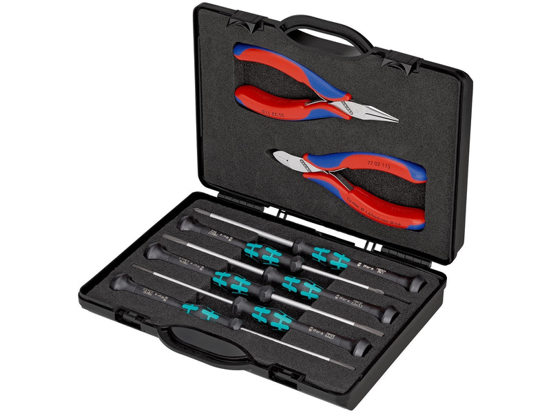 KNIPEX Elektronikzangen-Sets, mit Werkzeugen für Arbeiten an elektronischen Bauteilen
