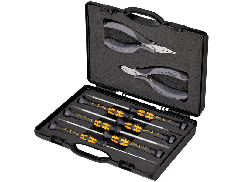 KNIPEX Elektronikzangen-Sets, mit Werkzeugen für Arbeiten an elektronischen Bauteilen