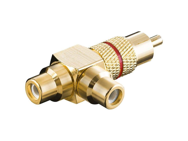 Pro Audio adapter RCA T-plug - Red