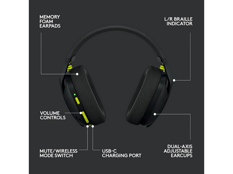 Logitech G435 LIGHTSPEED Wireless Gaming Headset - Black