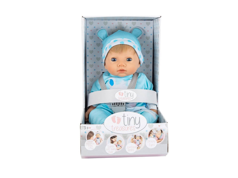 Tiny Treasures Doll with blond hair and blue Hippo outfit