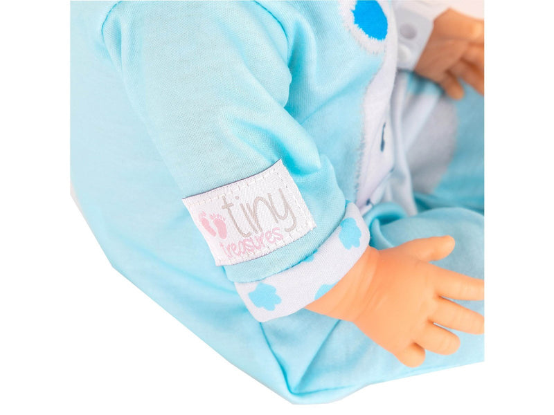 Tiny Treasures Doll with blond hair and blue Hippo outfit