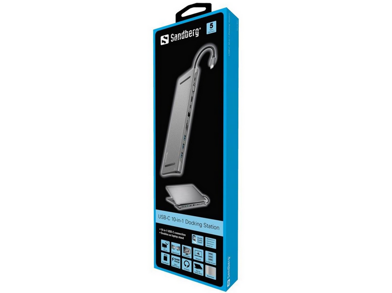 Sandberg USB-C 10-in-1 Docking Station