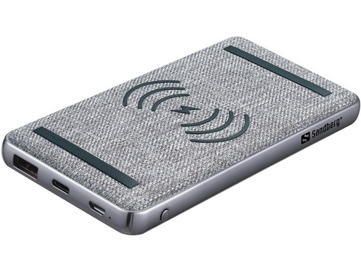 Sandberg Powerbank 10000 PD20W+Wireless Powerbank (Akku) - Grau - 10000 mAh