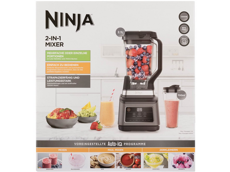 Ninja Mixer Blender (BN750EU) 2-in-1 with Auto IQ - 1200 W