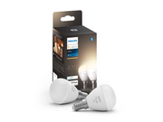 Philips Hue White P45 E14 Luster Bulb - 2-Pack