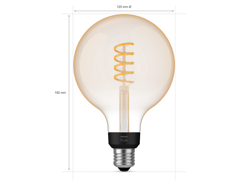 Philips Hue G125 E27 Giant Globe Glas mit Glühfaden