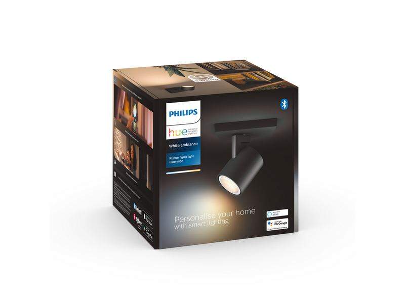 Philips Hue Runner Single Spotlight - Black - No Dimmer Switch