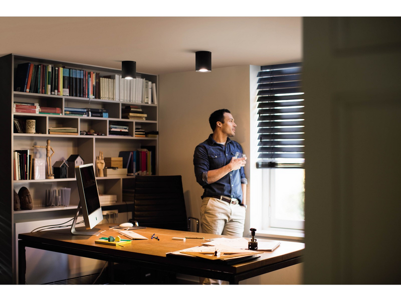 Philips Hue Pillar Single Spotlight - Black - With Dimmer Switch