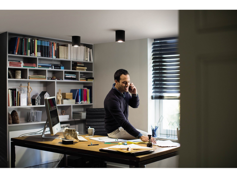 Philips Hue Pillar Single Spotlight - Black - With Dimmer Switch