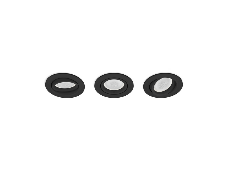 Philips Hue Centura Recessed Spotlight Round - Black - 3-Pack