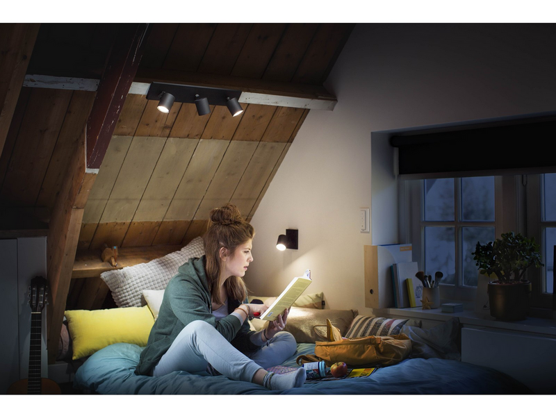 Philips Hue Runner Tripple Spotlight - Black - With Dimmer Switch