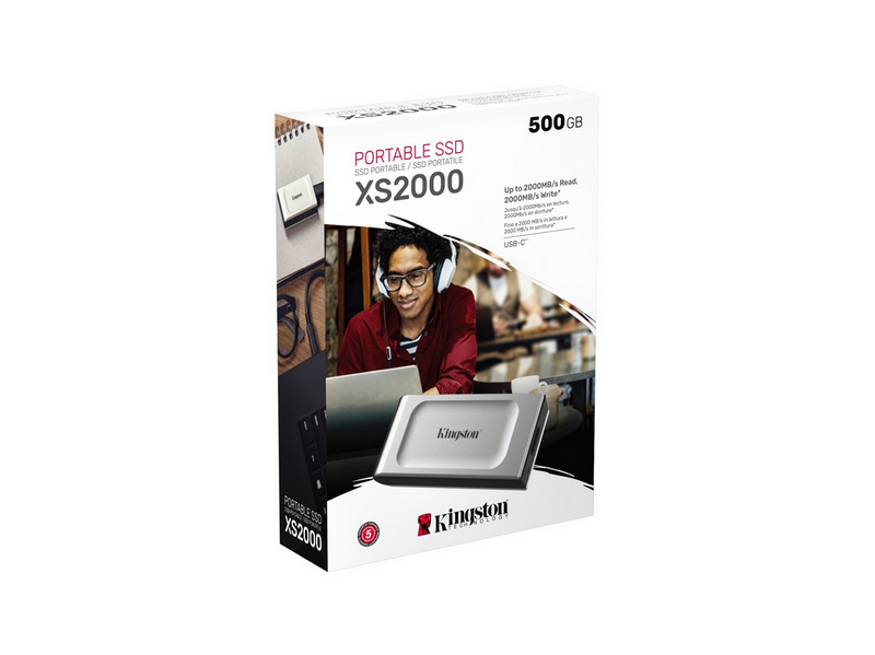 Kingston XS2000 Portable SSD - 500GB - Extern SSD - USB-C