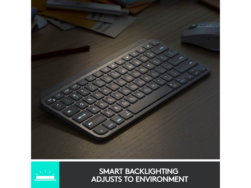 Logitech MX Keys Mini Minimalist Wireless Illuminated Keyboard - Graphite - US - Tastatur - Englisch (US) - Schwarz