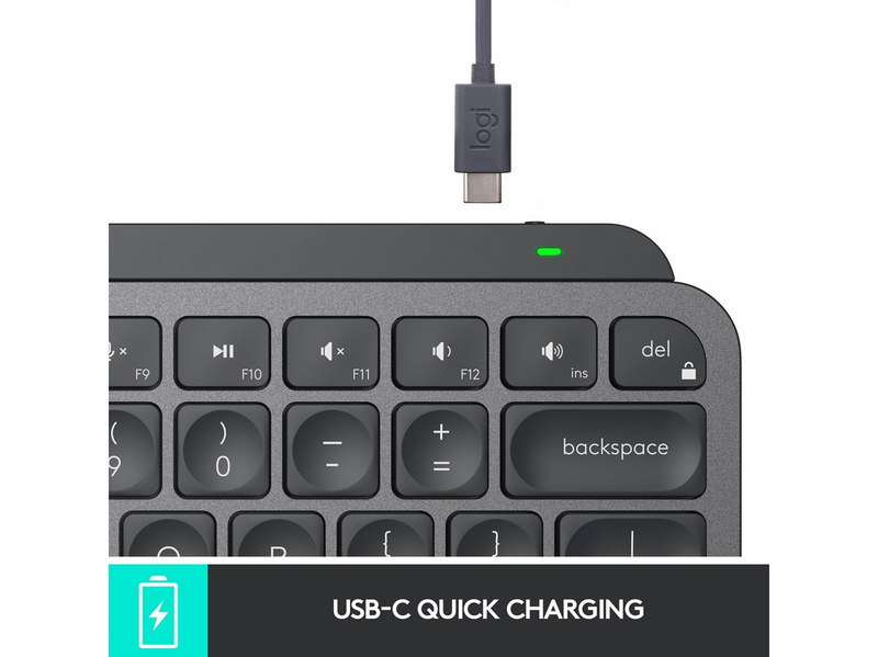 Logitech MX Keys Mini Minimalist Wireless Illuminated Keyboard - Graphite - US - Tastatur - Englisch (US) - Schwarz