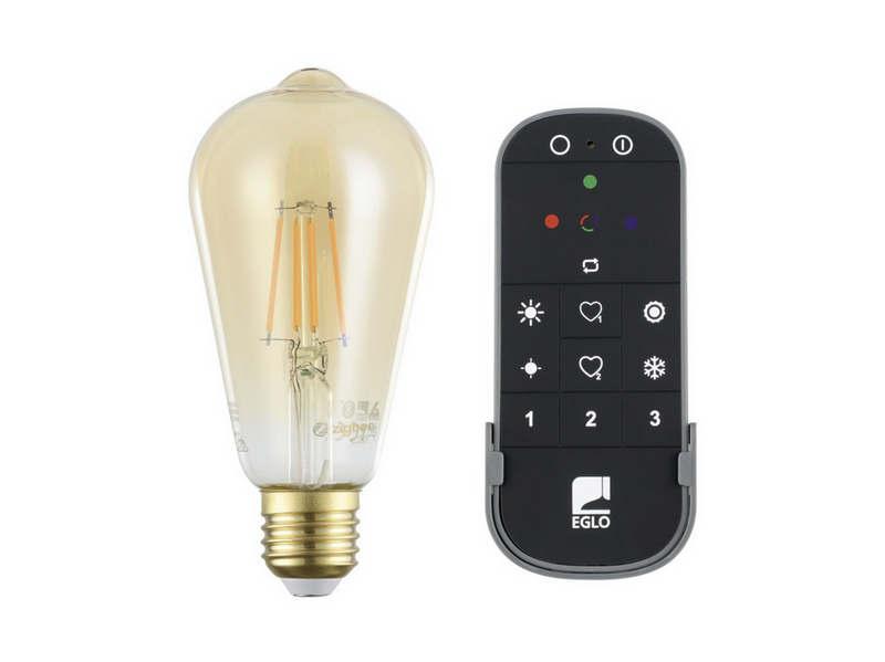 EGLO E27 LED-Z ST64 4.9W 500LM 2200K 2 STÜCK AMBER MIT FERNBEDIENUNG B.-Z