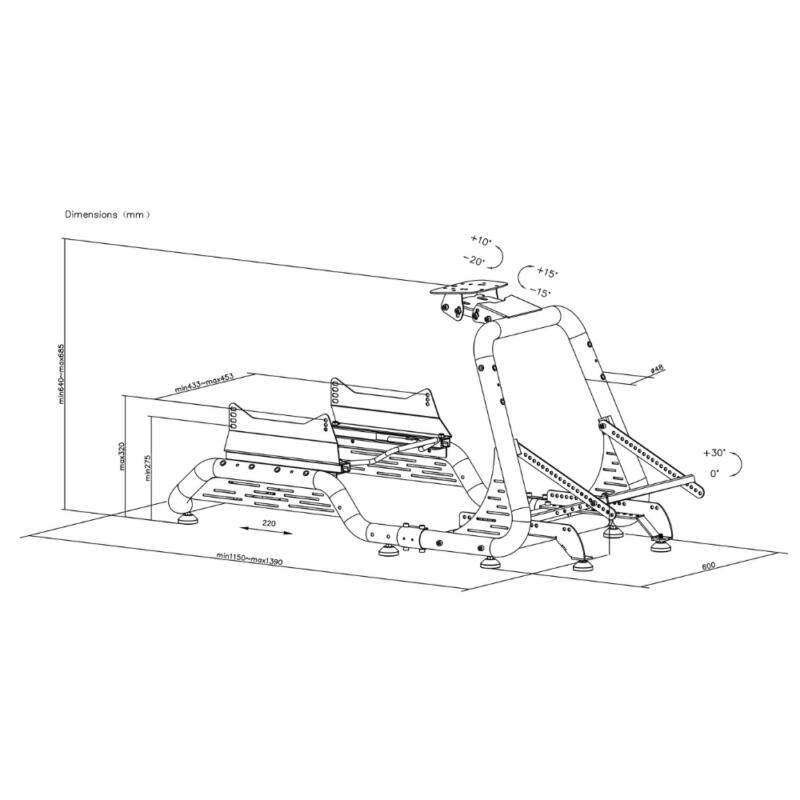 OPLITE GTR S8 Infinity Rennsimulations-Cockpit chassis - schwarz
