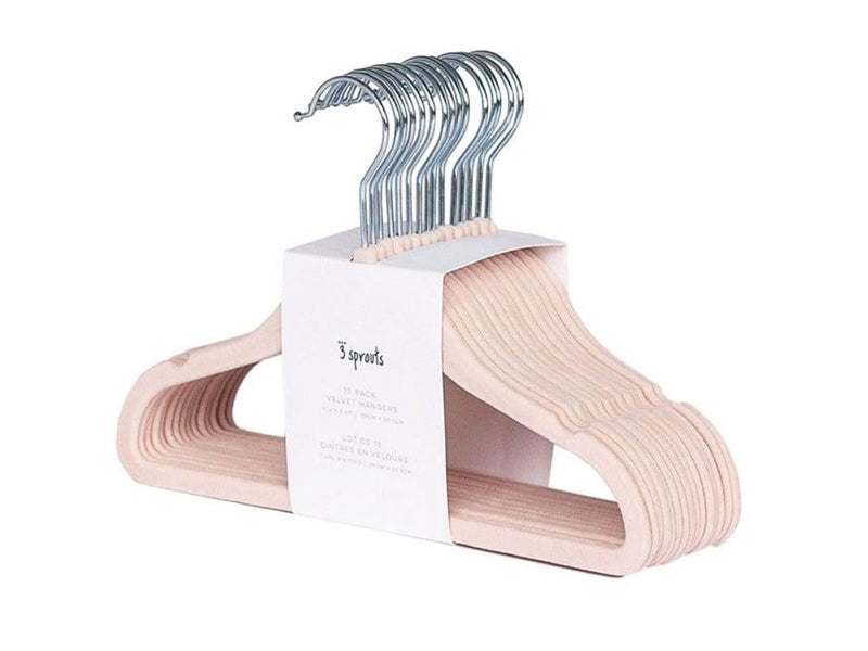 3 Sprouts - Velor Hanger 15 pcs Pink