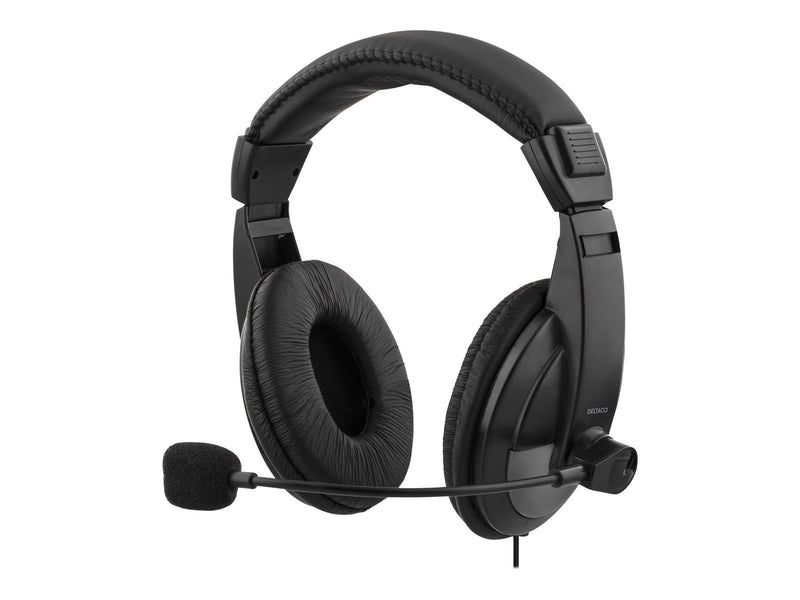 Deltaco USB stereo headset 40 mm drivers 32 ohm.