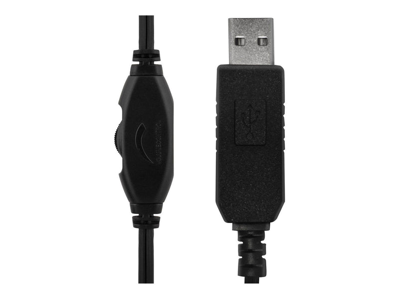 Deltaco USB stereo headset 40 mm drivers 32 ohm.
