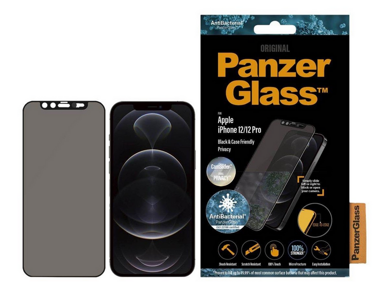 PanzerGlass CamSlider Privacy Screen Protector Apple iPhone 12 Pro | Edge-to-Edge