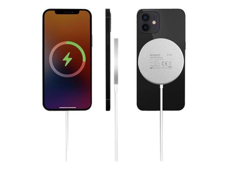Deltaco magnetic wireless charger 15 W USB-C wh