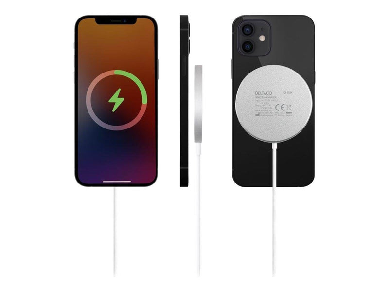 Deltaco magnetic wireless charger 15 W USB-C wh