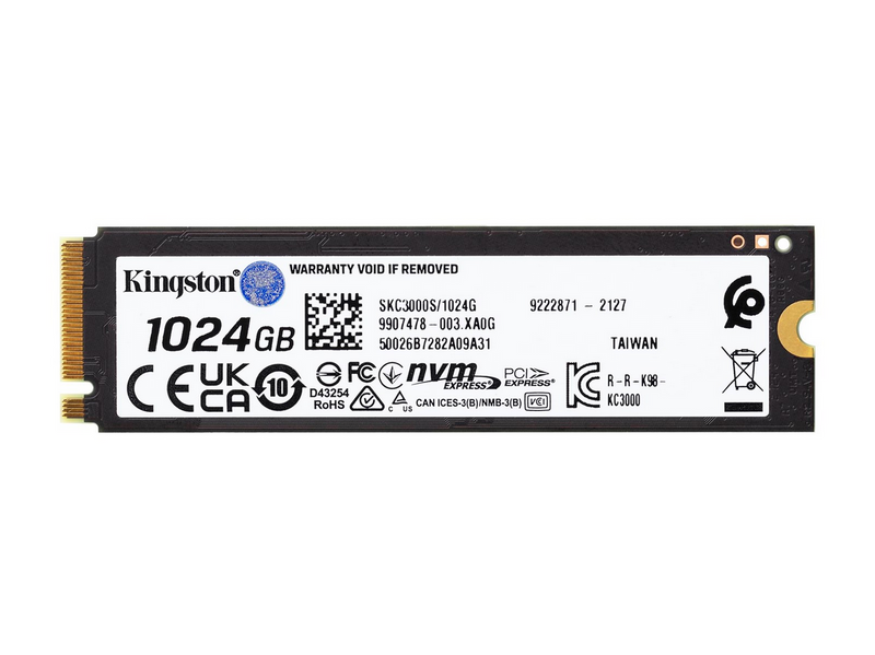 Kingston KC3000 SSD - 1TB - PCIe 4.0 - M.2 2280