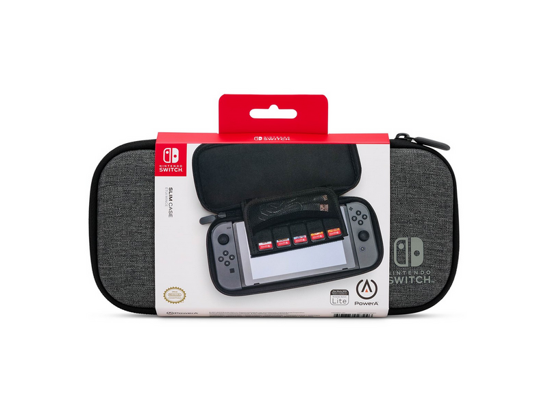 PowerA Slim Case for Nintendo Switch - OLED Model Nintendo Switch or Nintendo Switch Lite - Charcoal - Bag - Nintendo Switch