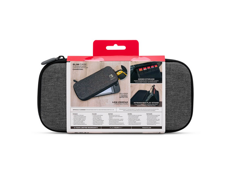 PowerA Slim Case for Nintendo Switch - OLED Model Nintendo Switch or Nintendo Switch Lite - Charcoal - Bag - Nintendo Switch