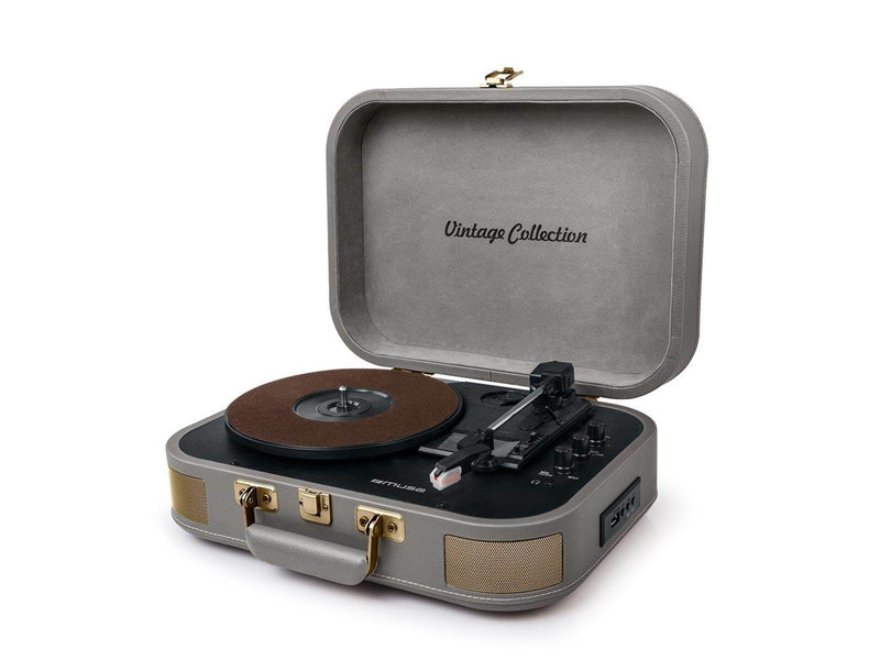 Muse MT-201 BTG Turntable Stereo system BT USB vintage - Plattenspieler Grau