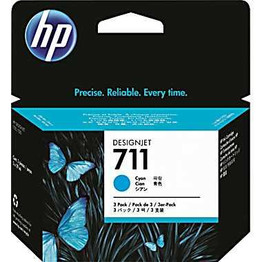 HP Original 711 Druckerpatrone - cyan 3er Pack (CZ134A)