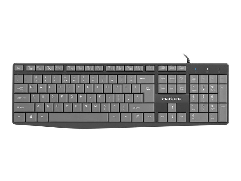 Natec Nautilus - keyboard - US - black - Tastaturen - Englisch - US - Grau